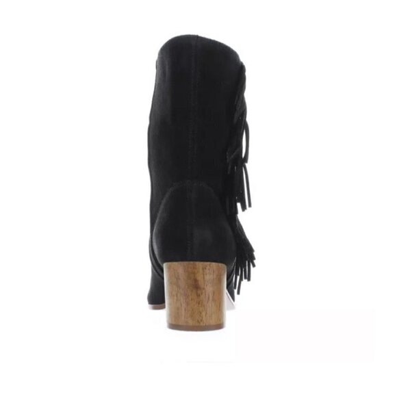 Anthropologie x Bernardo NWT $288 Booties Felix Black Suede Western Size 7.5M - Picture 4 of 8